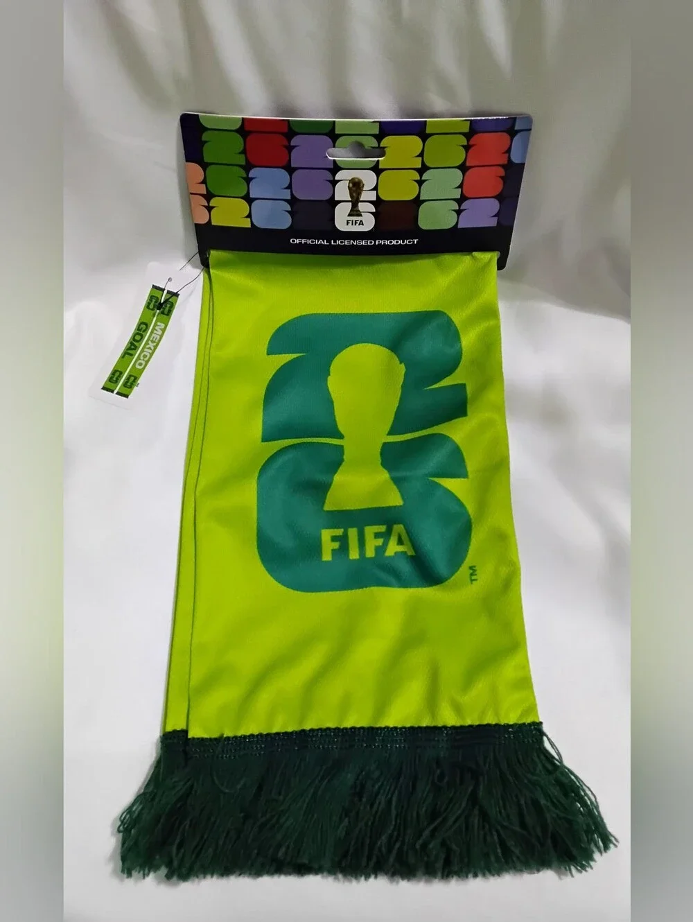 FIFA 2026 World Cup Mexico Green Scarf Souvenir Banner Officially Licensed